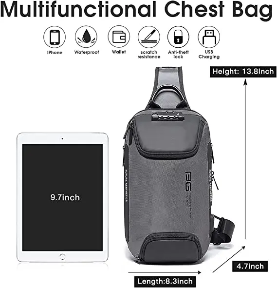 Umhängetasche, Brusttasche, Schultertasche für Damen und Herren